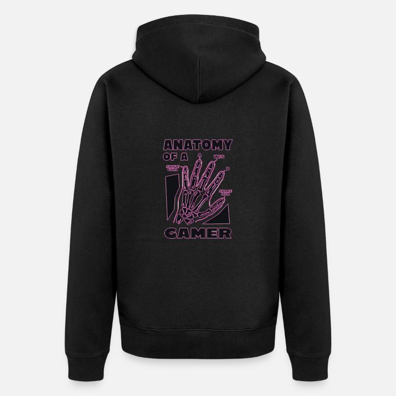Anatomie d’un joueur drôle - Veste à capuche bio Premium Unisexe - noir