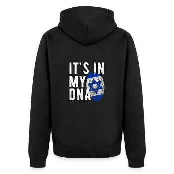 Israel - Unisex Premium Bio Zip Hoodie - Schwarz - Hinten - Nico (187cm)
