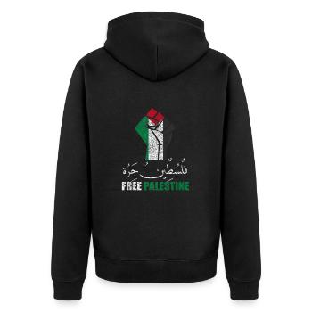 Libérez Palestine Fist - Veste à capuche bio Premium Unisexe - noir - Dos - Nico (187cm)