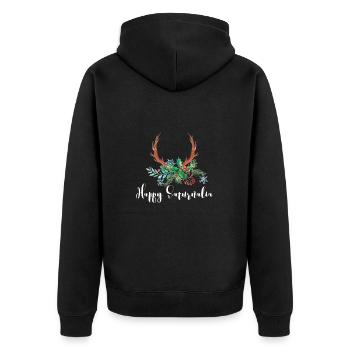 Saturnalia - Unisex Premium Organic Zip Hoodie - black - Back - Nico (187cm)