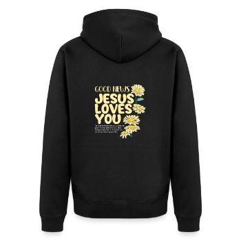 Amoureux de la Bible Jésus vous aime baptême - Veste à capuche bio Premium Unisexe - noir - Dos - Nico (187cm)