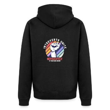 Antisocial Introverts With Social Anxious Sarcasm - Unisex Premium Organic Zip Hoodie - black - Back - Nico (187cm)