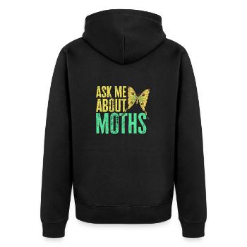 Moths Insect Collector Entomologist - Unisex Premium Organic Zip Hoodie - black - Back - Nico (187cm)