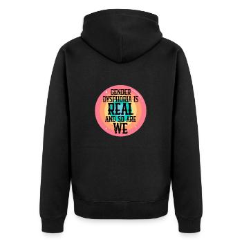 Es gibt mehr als 2 Geschlechter Gleichheit Gerechtigkeit - Unisex Premium Bio Zip Hoodie - Schwarz - Hinten - Nico (187cm)