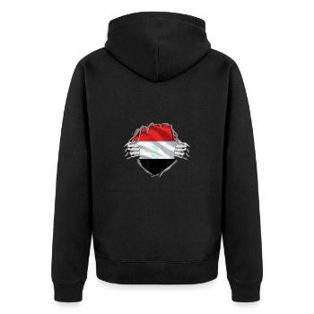 Yemen - Unisex Premium Organic Zip Hoodie - black - Back - Nico (187cm)