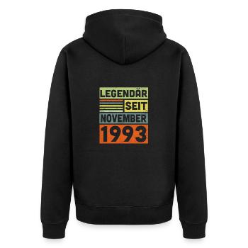 30th Birthday 30 Years Legendary November 1993 - Unisex Premium Organic Zip Hoodie - black - Back - Nico (187cm)