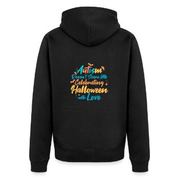 Autismus macht mir keine Angst Halloween-Party-Schmetterling - Unisex Premium Bio Zip Hoodie - Schwarz - Hinten - Nico (187cm)