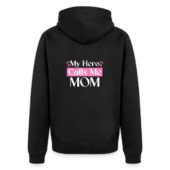 Mom Hero Squad Mom Life Superhero - Unisex Premium Organic Zip Hoodie - black - Back - Nico (187cm)