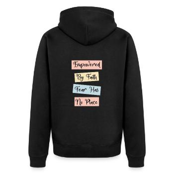 La foi sur la peur citation chrétienne inspirante - Veste à capuche bio Premium Unisexe - noir - Dos - Nico (187cm)