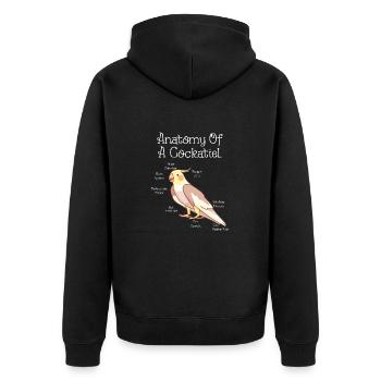 Anatomie d’un ornithologue ornithologue nerd calopsitte - Veste à capuche bio Premium Unisexe - noir - Dos - Nico (187cm)