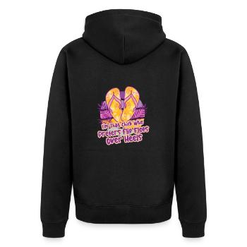 Flip Flops Strandliebhaber Urlaub Sommermodus - Unisex Premium Bio Zip Hoodie - Schwarz - Hinten - Nico (187cm)