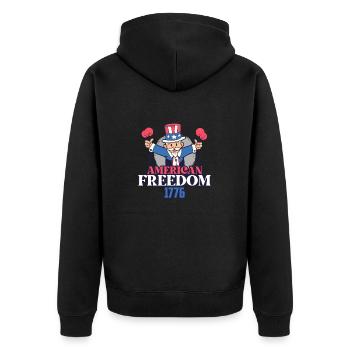 Aigle de la liberté américain 4 juillet patriotique - Veste à capuche bio Premium Unisexe - noir - Dos - Nico (187cm)
