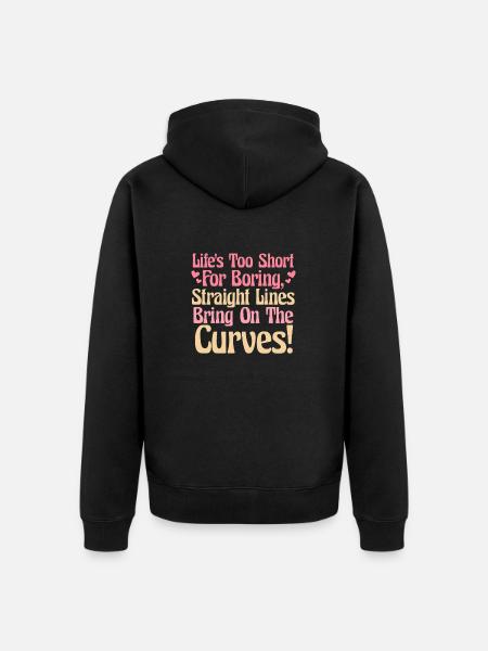Curvy Chick Body Positive Confident - Unisex Premium Organic Zip Hoodie - black