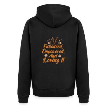 Nouveaux Seins Nouveau Moi Félicitations Chirurgie Récupération - Veste à capuche bio Premium Unisexe - noir - Dos - Nico (187cm)