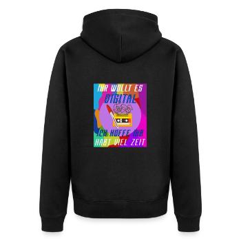 Cassette, vous voulez qu’elle soit numérique. - Veste à capuche bio Premium Unisexe - noir - Dos - Nico (187cm)