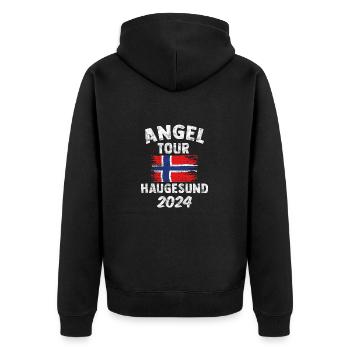 HAUGESUND 2024 Fishing Tour Norway - Unisex Premium Organic Zip Hoodie - black - Back - Nico (187cm)