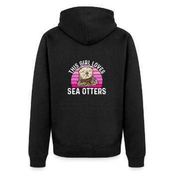 Loutre de mer - Veste à capuche bio Premium Unisexe - noir - Dos - Nico (187cm)