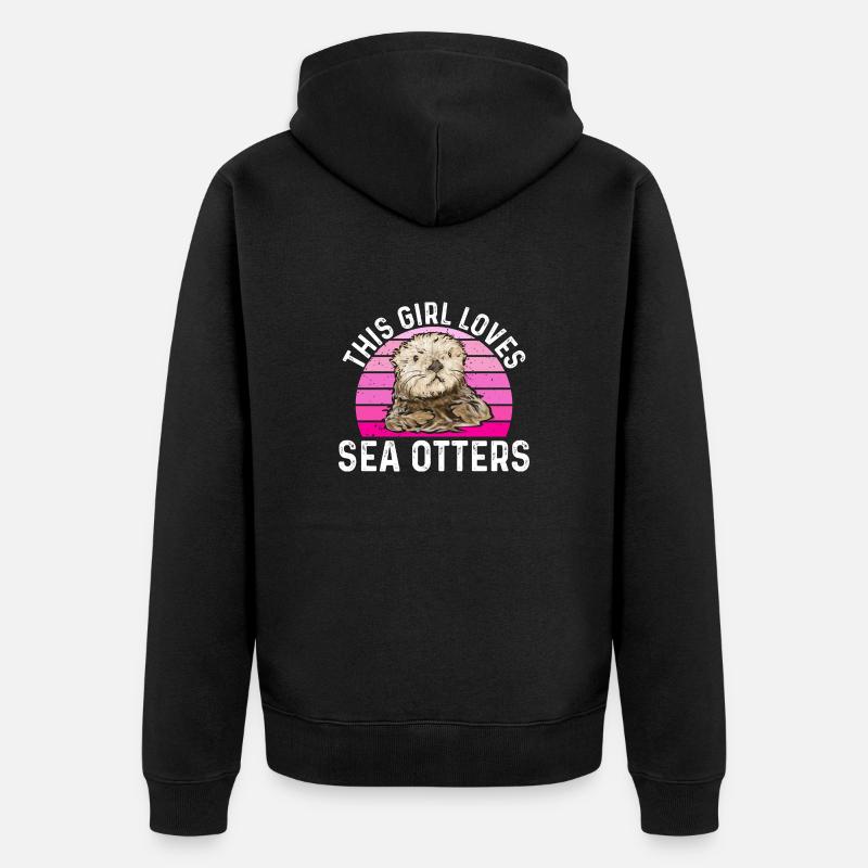 Loutre de mer - Veste à capuche bio Premium Unisexe - noir