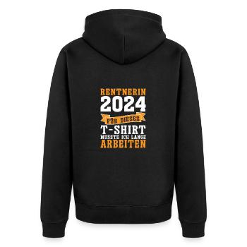 Pensioner 2024 Retirement Retirement Funny Women - Unisex Premium Organic Zip Hoodie - black - Back - Nico (187cm)
