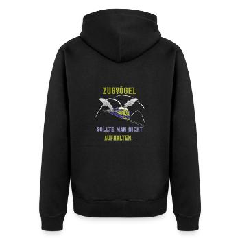 Oiseaux migrateurs, voyages, vacances toujours en mouvement - Veste à capuche bio Premium Unisexe - noir - Dos - Nico (187cm)
