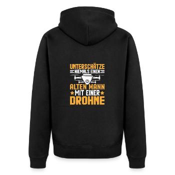 Drone Drones Drone Pilot Drone Pilot FPV UAV - Veste à capuche bio Premium Unisexe - noir - Dos - Nico (187cm)