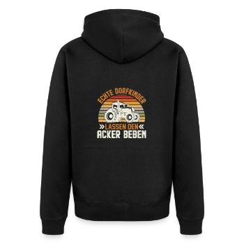 Tracteur pour enfants du village fermier - Veste à capuche bio Premium Unisexe - noir - Dos - Nico (187cm)