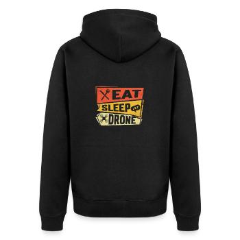 Eat Sleep Drone - Unisex Premium Organic Zip Hoodie - black - Back - Nico (187cm)