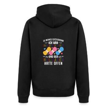 Hobby Stricken Häkeln Mutter Mama Oma Geschenk - Unisex Premium Bio Zip Hoodie - Schwarz - Hinten - Nico (187cm)