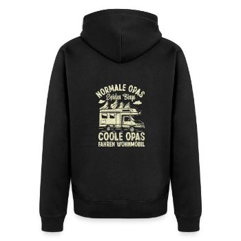 Normal Grandpas Riding Bikes Cool Grandpas Camper - Unisex Premium Organic Zip Hoodie - black - Back - Nico (187cm)