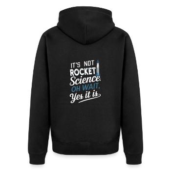 Es ist keine Raketenwissenschaft, oh warte Modellrakete - Unisex Premium Bio Zip Hoodie - Schwarz - Hinten - Nico (187cm)