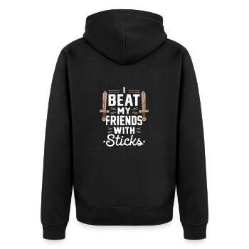 Lustige LARP Freunde Real Life Rollenspiel Cosplay - Unisex Premium Bio Zip Hoodie - Schwarz - Hinten - Nico (187cm)