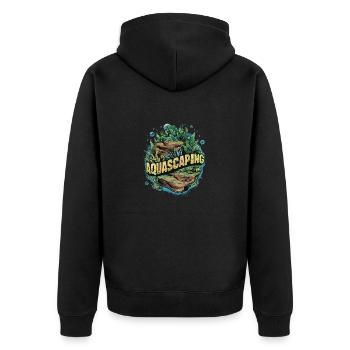 Aquascaping Enthusiast Colorful Nature Rocks Art - Unisex Premium Organic Zip Hoodie - black - Back - Nico (187cm)