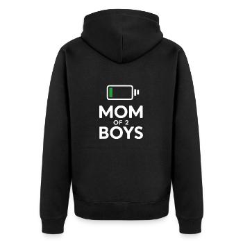 Drôle batterie faible charge Maman de 2 garçons - Veste à capuche bio Premium Unisexe - noir - Dos - Nico (187cm)