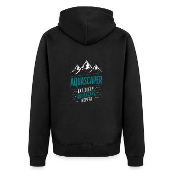 Kreatives Aquascaper Expertendesign Aquascaping - Unisex Premium Bio Zip Hoodie - Schwarz - Hinten - Nico (187cm)