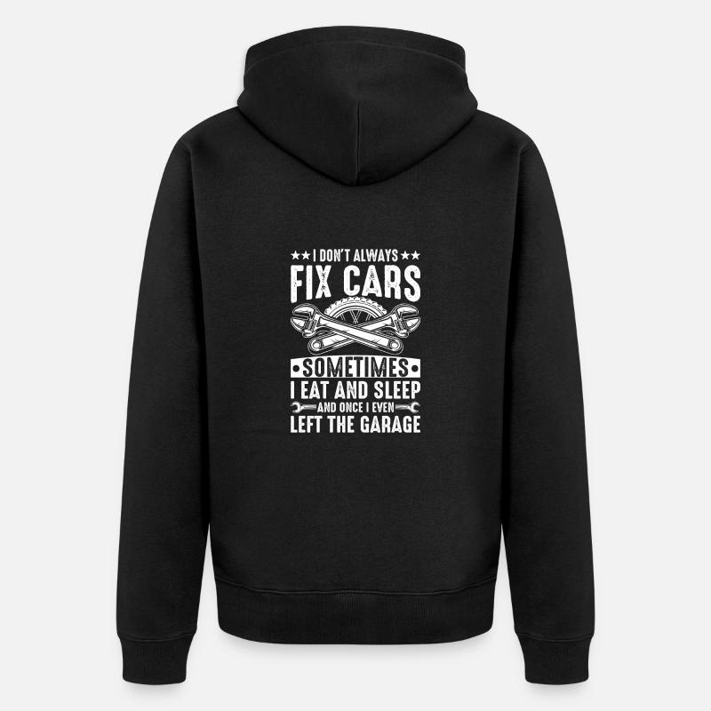 Je répare les voitures - Veste à capuche bio Premium Unisexe - noir