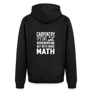 Citation amusante de menuiserie sur le travail du bois - Veste à capuche bio Premium Unisexe - noir - Dos - Nico (187cm)
