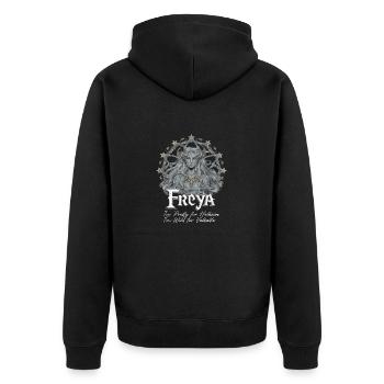 Mythical Viking Queen Freya - Unisex Premium Organic Zip Hoodie - black - Back - Nico (187cm)