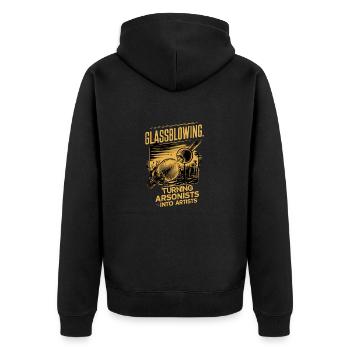 Glassblowing Turning Arsonists Into Artists - Unisex Premium Organic Zip Hoodie - black - Back - Nico (187cm)