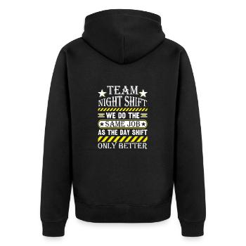 Krankenschwester - Unisex Premium Bio Zip Hoodie - Schwarz - Hinten - Nico (187cm)