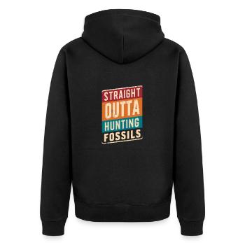 Straight Outta Chasse aux fossiles Géologie amusante - Veste à capuche bio Premium Unisexe - noir - Dos - Nico (187cm)