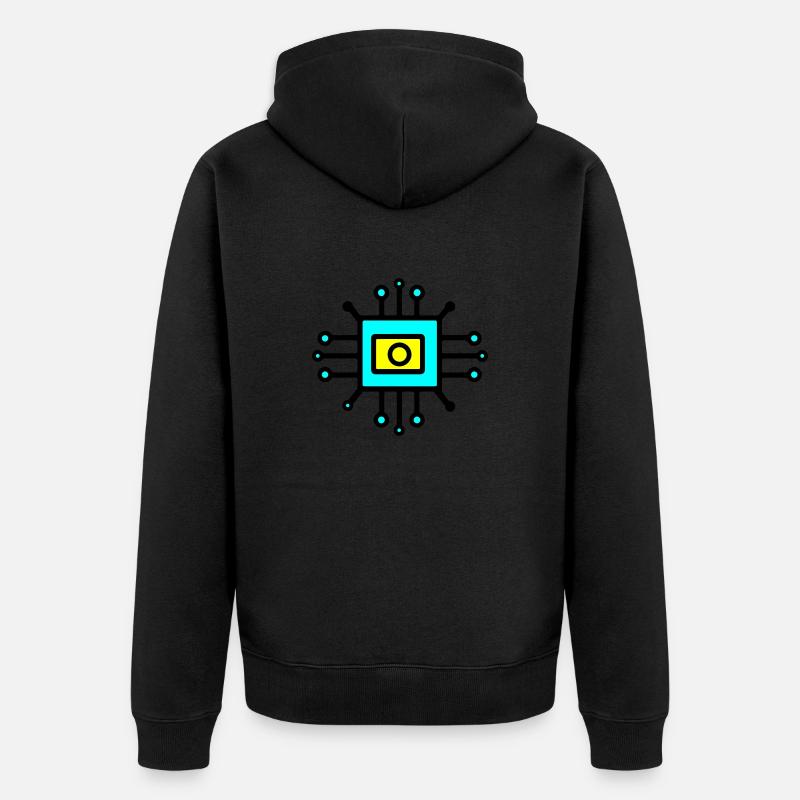 Chip Digital Computer Sensor - Unisex Premium Bio Zip Hoodie - Schwarz