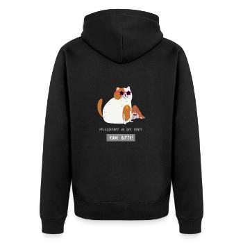 Nurse in retirement – rest please! - Unisex Premium Organic Zip Hoodie - black - Back - Nico (187cm)