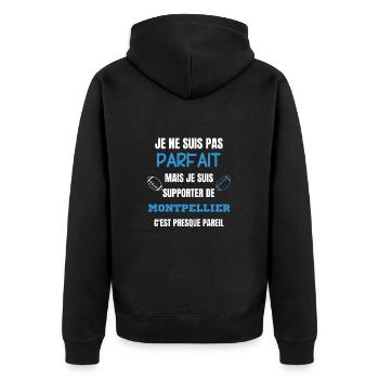 Supporter Parfait Montpellier Rugby - Veste à capuche bio Premium Unisexe - noir - Dos - Nico (187cm)