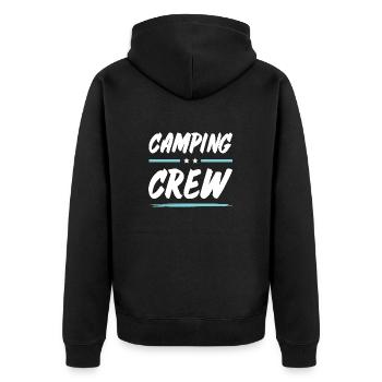 Camping Crew - Unisex Premium Organic Zip Hoodie - black - Back - Nico (187cm)