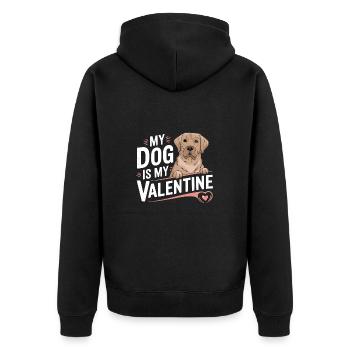 Mon chien est mon Valentin | Cadeau pour chien chéri - Veste à capuche bio Premium Unisexe - noir - Dos - Nico (187cm)