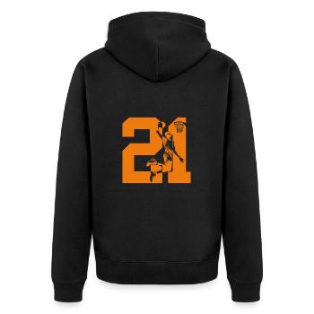 NUMÉRO 21 BASKETBALL 21E ANNIVERSAIRE - Veste à capuche bio Premium Unisexe - noir - Dos - Nico (187cm)