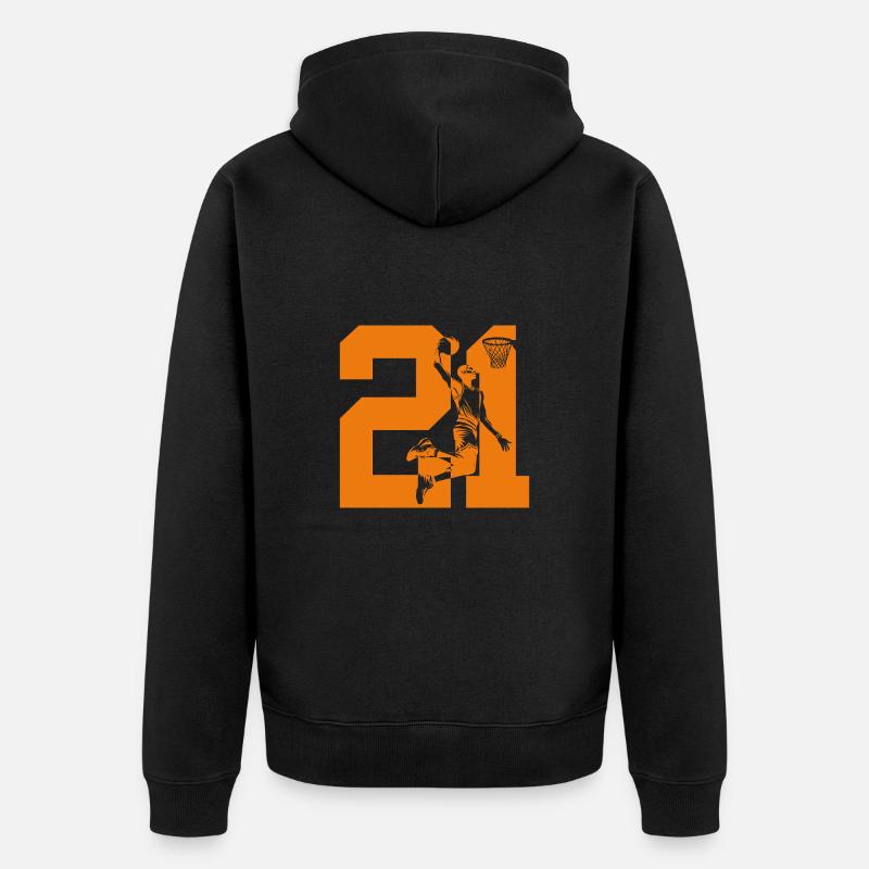 NUMÉRO 21 BASKETBALL 21E ANNIVERSAIRE - Veste à capuche bio Premium Unisexe - noir