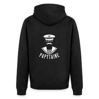 Papytaine du bateau - Veste à capuche bio Premium Unisexe - noir - Dos - Nico (187cm)