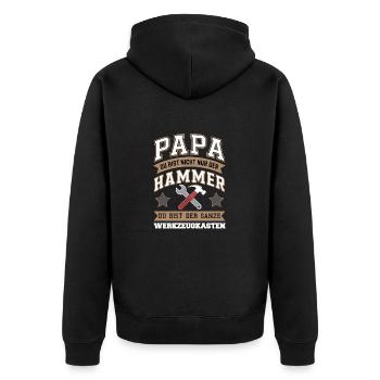Bester Vater Und Handwerker stolzer Papa Vatertag - Unisex Premium Bio Zip Hoodie - Schwarz - Hinten - Nico (187cm)