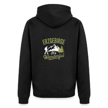 Arzgebirge Monts Métallifères Randonnée Montagne Nature Saxe - Veste à capuche bio Premium Unisexe - noir - Dos - Nico (187cm)